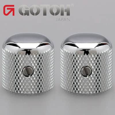 NEW (2) Gotoh VK1-18 - Control Knob - DOME - Bass, Guitar - METAL - CHROME image 1