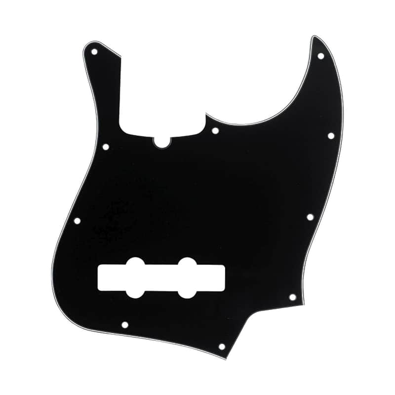 Fender 3 Ply 10 Hole Jazz Bass Scratchplate/Pickguard w/ Truss Rod Notch (Black) image 1