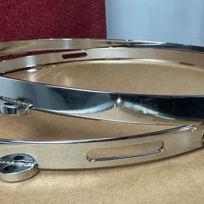 Angel Drums 14” 8 Lug Stainless Steel Snare Drum Hoop set - Stainless Steel image 3