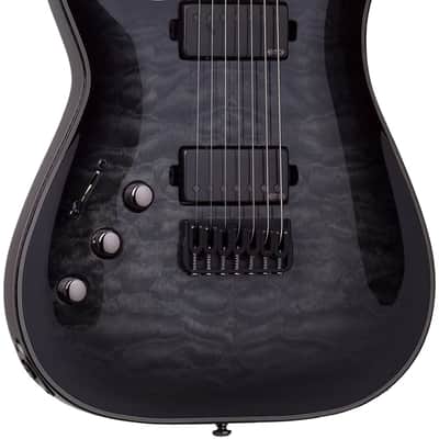 Schecter Hellraiser Hybrid C-7 LH Trans Black Burst image 1