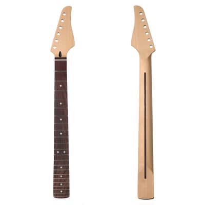 Strat Guitar Neck 22 Frets, 25.5'' Maple Wood Modern C Shape ST Guitar Necks with Radius 9.5'' Rosewood Fretboard Medium Jumbo Fret for Stratocaster Guitar Parts Replacement image 1
