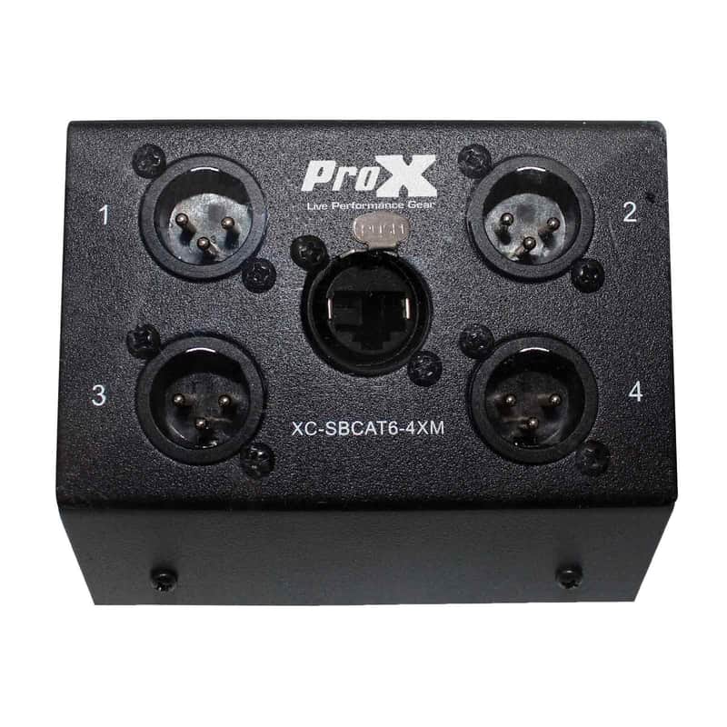 ProX 4 Channel XLR Male over CAT-5/CAT-6 Portable Snake Box [XC-SBCAT6-4XM] image 1