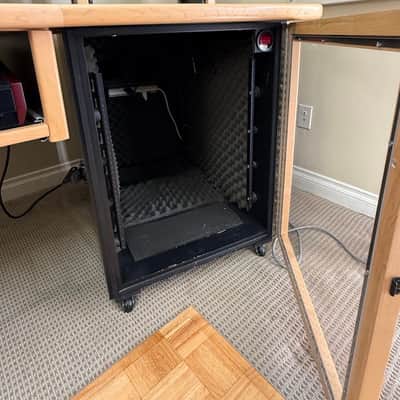 KK Audio Custom Producer Desk with Dual Bay Rack Unit 2006 (tons of rack space!!)- Black and Light Oak image 11