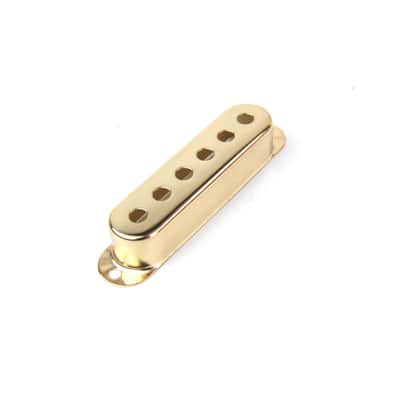 52mm Metal Strat Style Single Coil Guitar Pickup Cover, Pre-drilled/ Brass, Gold plated