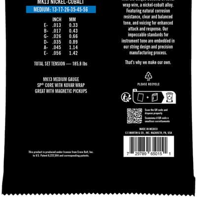 Martin MK13 Luxe Kovar Acoustic Guitar Strings, Medium 13-56, Nickel Cobalt image 2