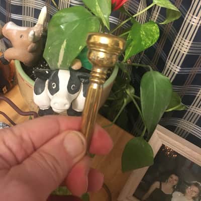 RARE GOLD PLATED HANDMADE RUDY MUCK CUSHION RIM 17-C 1930'S TRUMPET MOUTHPIECE ORIG FIN. 92% FREE SHIP image 6