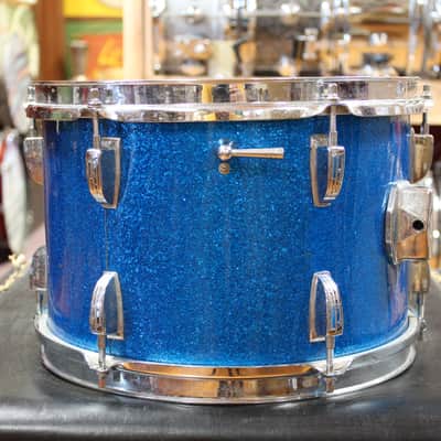 1960s Ludwig Downbeat Outfit in Sparkling Blue Pearl 14x20 8x12 14x14 image 18