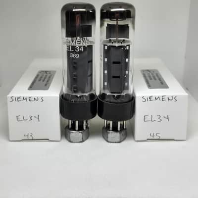 Siemens Made For EL34 Well Matched (4.4%) Pair NOS 6CA7