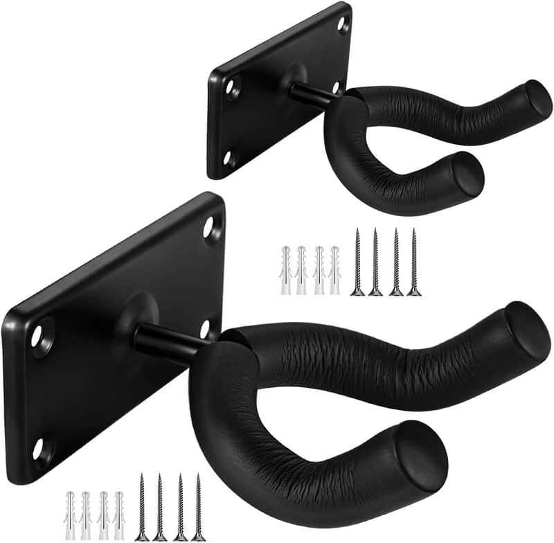 Guitar Wall Mount, Guitar Hangers for Wall, Upgraded Version Guitar Wall Hangers, Guitar Hooks for Wall 2 Pack, Professional Wall Guitar Hook, Wall Guitar Mount, Guitar Hooks for Wall image 1