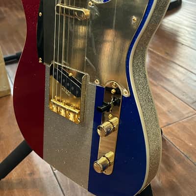 Fender Buck Owens Signature Telecaster 2024 - Red/Silver/Blue Sparkle 7lbs. 15.2oz. #MX24068200 image 4