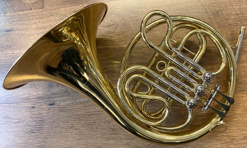 Olds FH560 Gold-Lacquered Finish Student Model Single French Horn with Original Case and Mouthpiece image 1