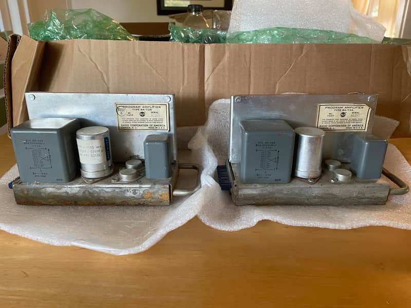 Pair of Vintage RCA BA-73A Preamps Line Amps with RCA UTC Transformers BA- 73A 1950s - Gray image 1