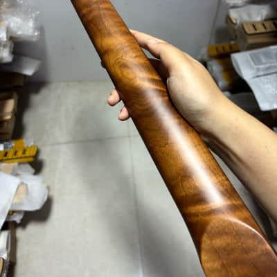 Reverse big head 22 Fret 25.5" Roasted Flame Maple guitar neck parts Locking nut image 7