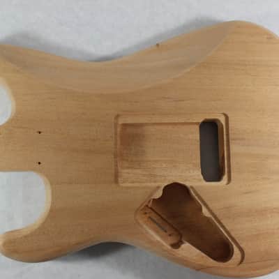 Unfinished Mahogany HxS guitar body - fits Fender Strat Stratocaster neck Floyd Rose J1342 image 4