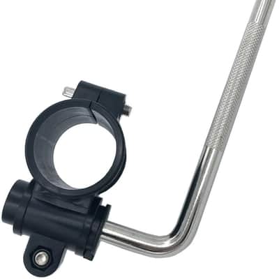 Electronic Drum Rack T Clamp with L Arm Tom Holder, 10-22mm Super L-Rod with Plastic Shock End, Drum Rack Tube Clip Bracket for 1.5inch Electronic Drum Kit Connection Poles image 1