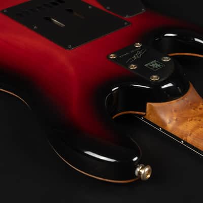 2021 Ernie Ball Music Man Jason Richardson Signature Cutlass 7 - Rorschach Red | USA 7-String JR7 Buckeye Burl Top Birdseye Maple Neck Tremolo Stainless Steel Frets 3.6kg | OHSC image 16