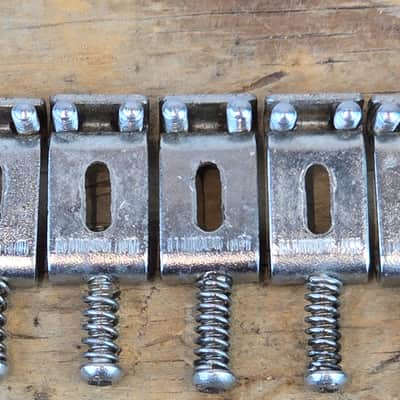 Vintage 1950s 1960s Fender Stratocaster Bridge Saddles - Set of 5 image 12