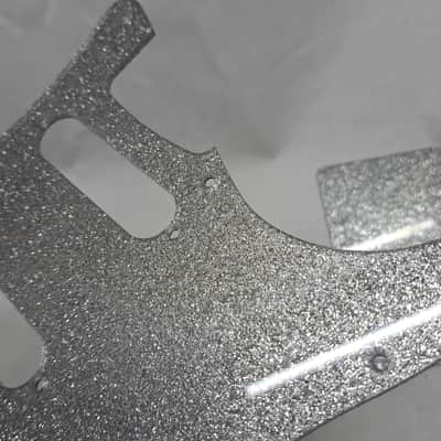 Platinum Silver Sparkle Glitter HSS pickguard + trem cover set Fits Fender Strat Stratocaster image 6