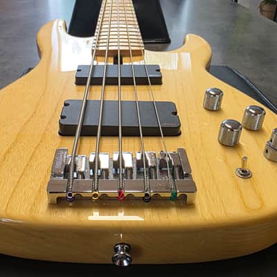 ESP Surveyor 5 Bass Natural Ash EMG Five String Pro Artist Studio Bass 2010 OHSC MIJ Japan Precision-Jazz Body image 3