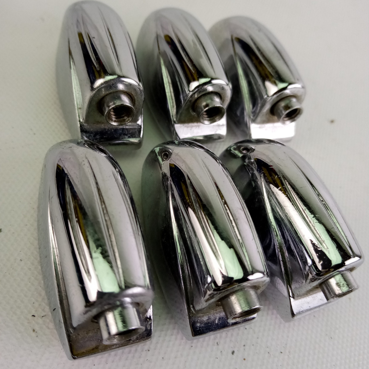 Gretsch 6x Tom/Snare Drum Lugs Round Badge Chrome Renown Vintage 60s Streamline — main photograph