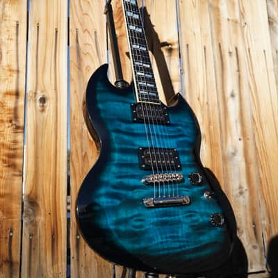ESP USA Viper Black Aqua Sunburst 6-String Electric Guitar w/ Hard Case (2023) image 7