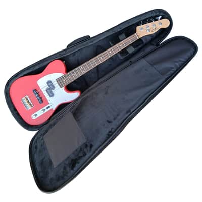 Clip TBS-4 Bass Guitar Short Scale Telebass Retro Red image 10