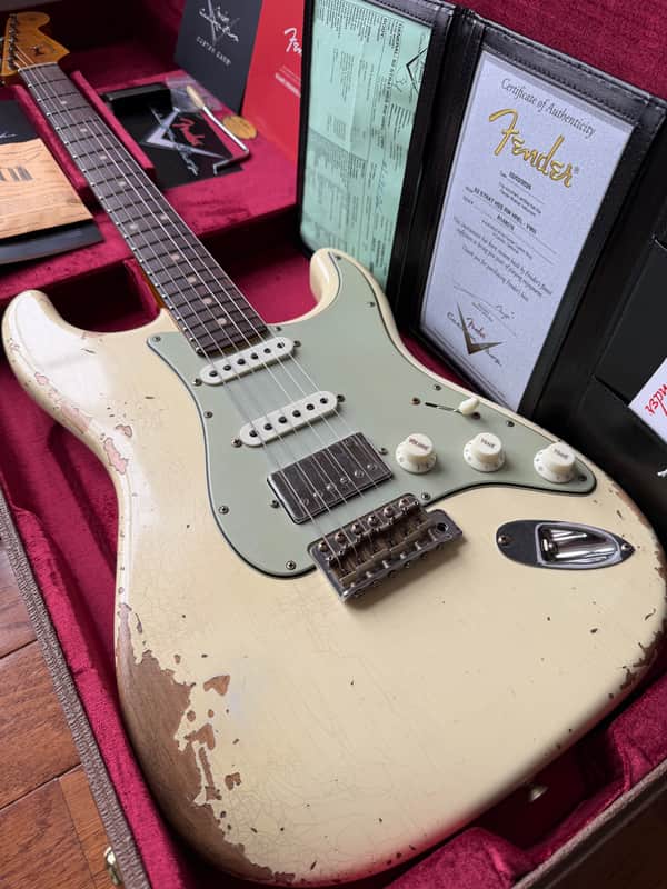 2026 Fender Custom Shop '62 Stratocaster HSS Heavy Relic - Vintage White image 1