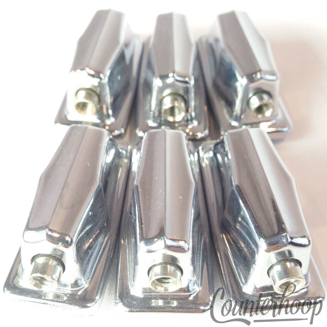 Pearl 6x Tom/Floor/Snare Drum Lugs Japan 1 9/16" 2 5/16 Chrome Vintage 70s-80s* — main photograph