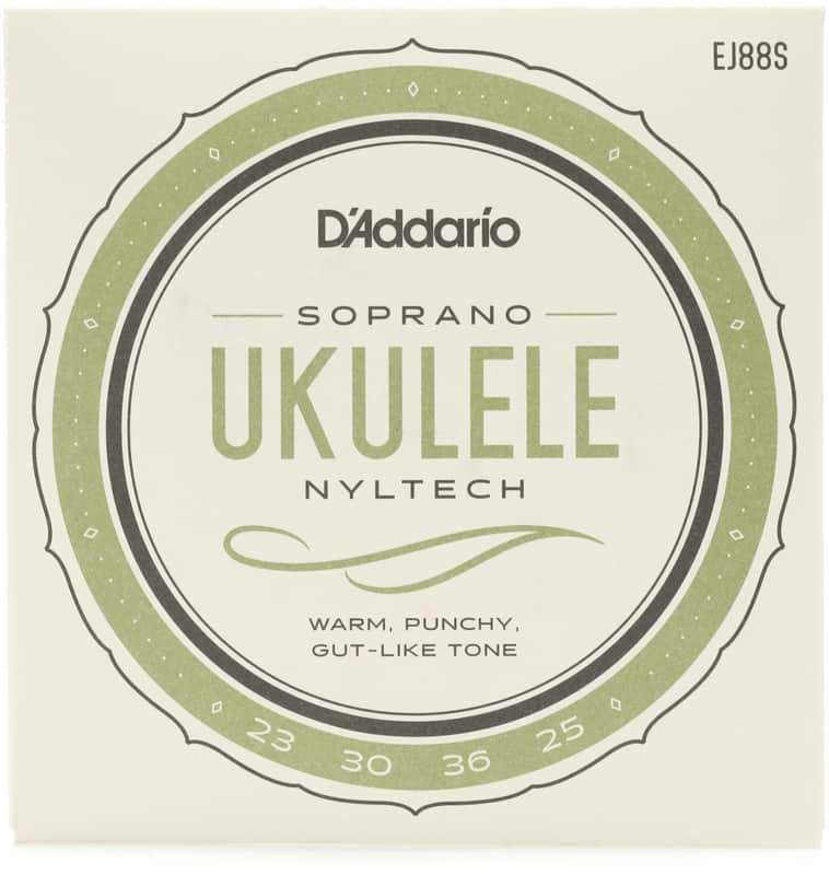 D'Addario EJ88S Nyltech Natural Nylon Soprano Ukulele Strings (3-pack) Bundle image 1
