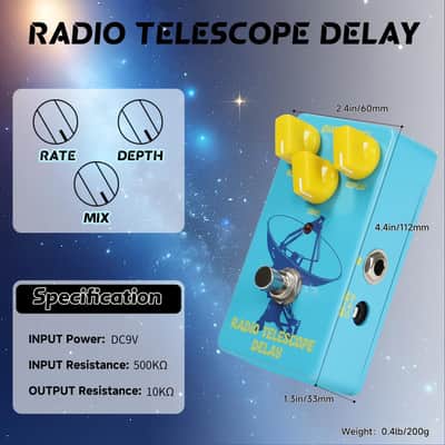 GHOSTFIRE Guitar Delay Effect Pedal for Electric Guitar (RADIO TELESCOPE DELAY) image 4
