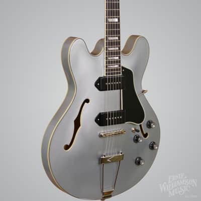 Eastman T64 Trapeze Hollowbody Electric Guitar - Iced Blue Metallic image 1