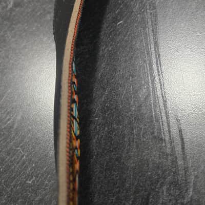 Vintage Original ACE 1960s Jacquard-Woven Pattern Leather Guitar Strap image 12