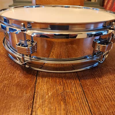Ludwig No. 405 Aluminum Piccolo 3x13" 6-Lug Snare Drum with Pointed Blue/Olive Badge late 70's- Chrome-Plated image 2