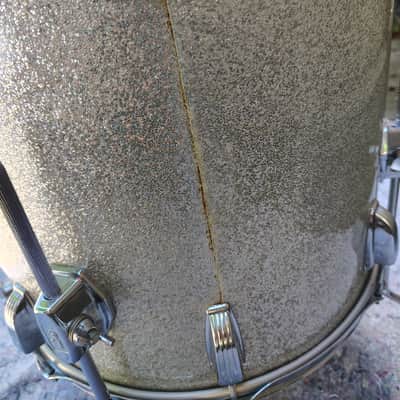 Ludwig 3 Ply 16x16 Floor Tom with Double Mufflers 1970's - Silver Sparkle image 10
