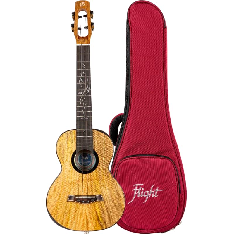 Flight SONGBIRD MANGO EQ-A Royal Series Solid Mango Top Mahogany Neck 4-String Tenor Acoustic-Electric Ukulele w/Gig Bag, Pickup & Humidifier image 1