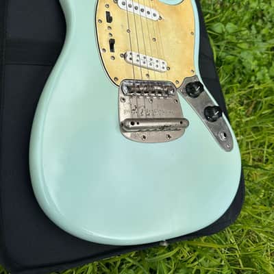 1966 Fender Mustang Guitar -Sonic Blue Refin image 4