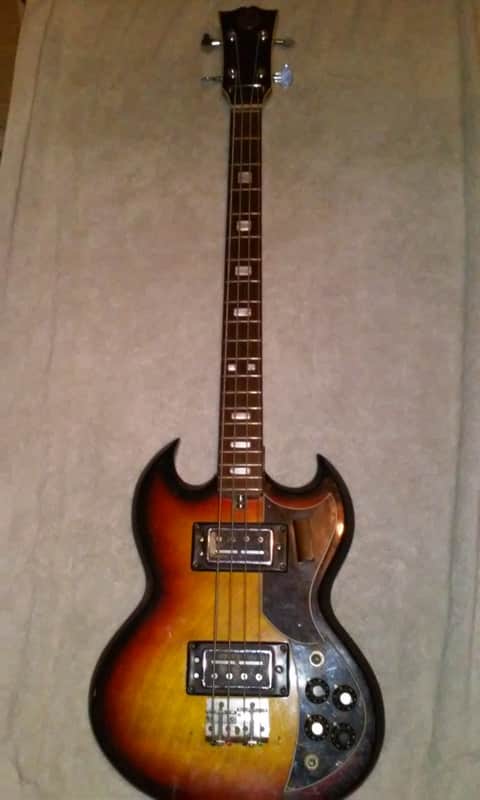 1970's Kay K-2B Bass Sunburst image 1