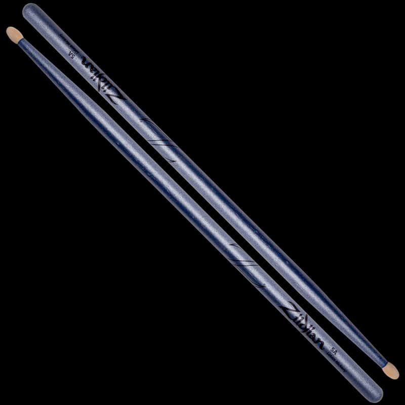 Zildjian Chroma Blue Metallic Hickory Drumsticks, Oval Wood Tip, 5A image 1