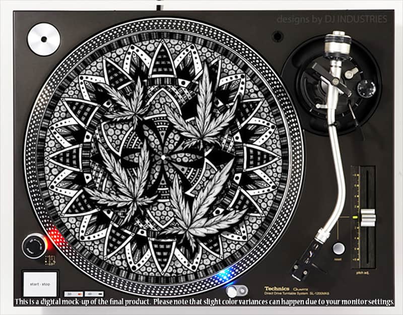 DJ Industries - Weed Mandala - DJ slipmat for vinyl LP record player turntable image 1