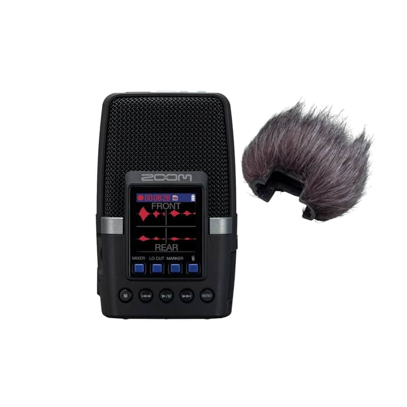Zoom H2essential Multi-Mic Handy Recorder and Hairy Windscreen Bundle image 1