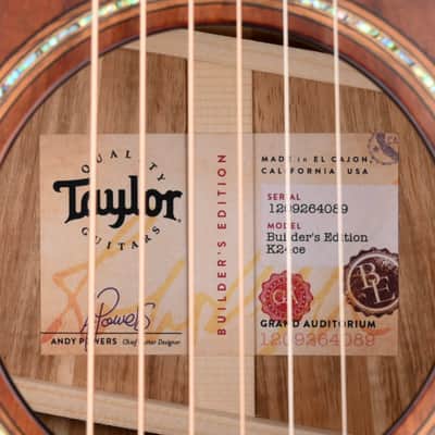 Taylor Builder's Edition K24ce Koa Grand Auditorium Kona Burst Acoustic Electric Guitar image 9
