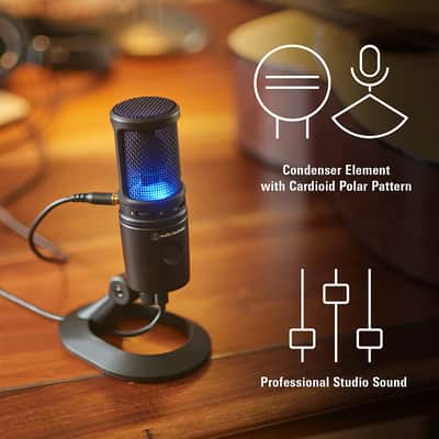 Audio-Technica AT2020USB-X Cardioid Condenser USB Microphone, Black image 5