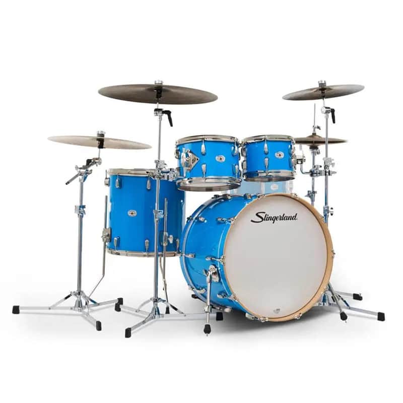 Slingerland Studio King 4pc Drum Set 22/10/12/16 Lunar Blue image 1