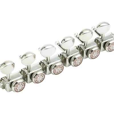 Guyker 6 Inline Vintage Guitar Lock String Tuners – Locking Tuning Key Pegs Machine Heads Replacement Parts for ST TL Style Electric, Folk or Acoustic Guitars – Nickel image 3