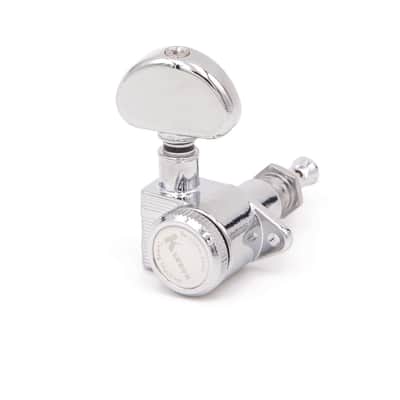 Kluson 3x3 Revolution E-Mount 90deg 20:1 ratio Locking Tuners, Chrome KREL-3-C