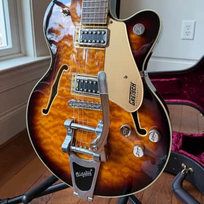2024 Gretsch G5655T-QM Electromatic Center Block Jr. Hard Shell Case - Sweet Tea image 2