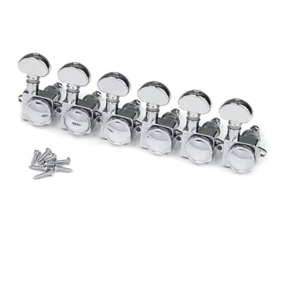 Grover 505FVC Roto-Grip Locking Tuners 6 In-Line - Chrome (Fender Drop-In Replacement) image 2