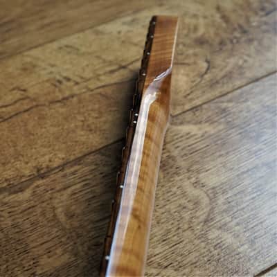 Telecaster Rosewood and Roasted Flame Maple Guitar Neck Gloss 21 Fret Jumbo with Abalone Markers image 9