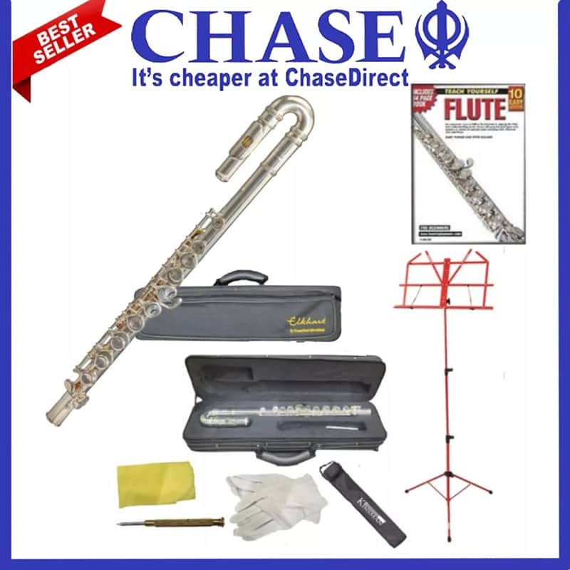 Elkhart Vincent Bach 100FLAP Curved Head Flute Pack ~Split E Mechanism RRP £379 image 1