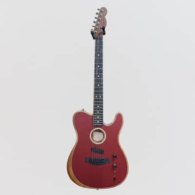 Fender American Acoustasonic Telecaster USA Acoustic Electric Guitar - Red image 8